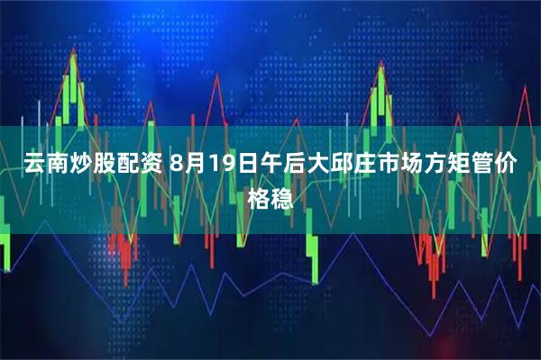 云南炒股配资 8月19日午后大邱庄市场方矩管价格稳
